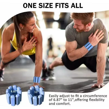 Adjustable Load Bearing Wristband Steel&Silicone Wristband Wearable Ankle&Wrist Weight Strap for Fitness, Running